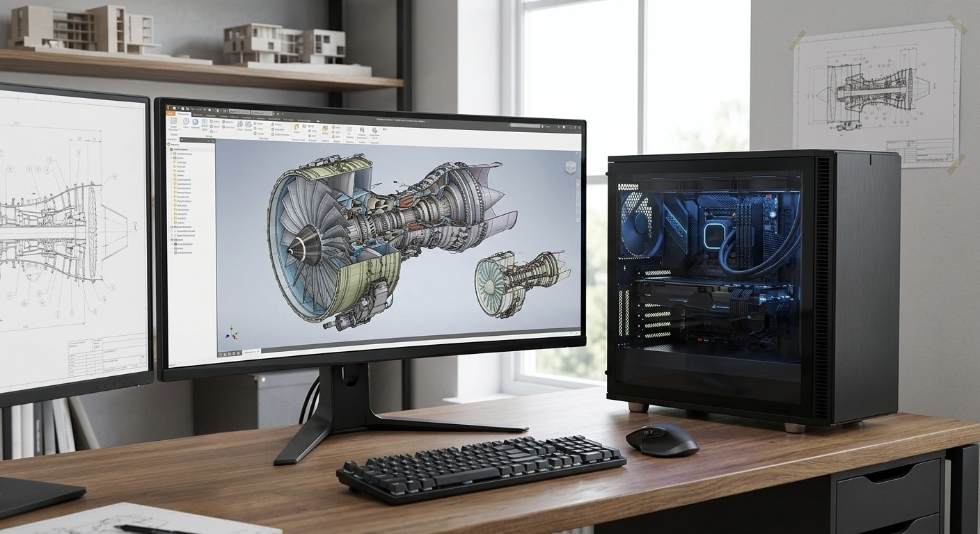 Leistungsstarke CAD-Workstations für 3D-Rendering, Videoschnitt und Engineering.